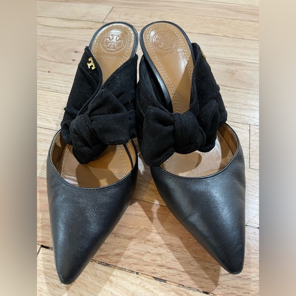 Tory Burch Black Tie Heels - Picture 5 of 5